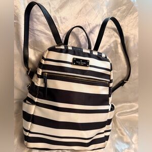 Kate Spade Striped Black and White Backpack
